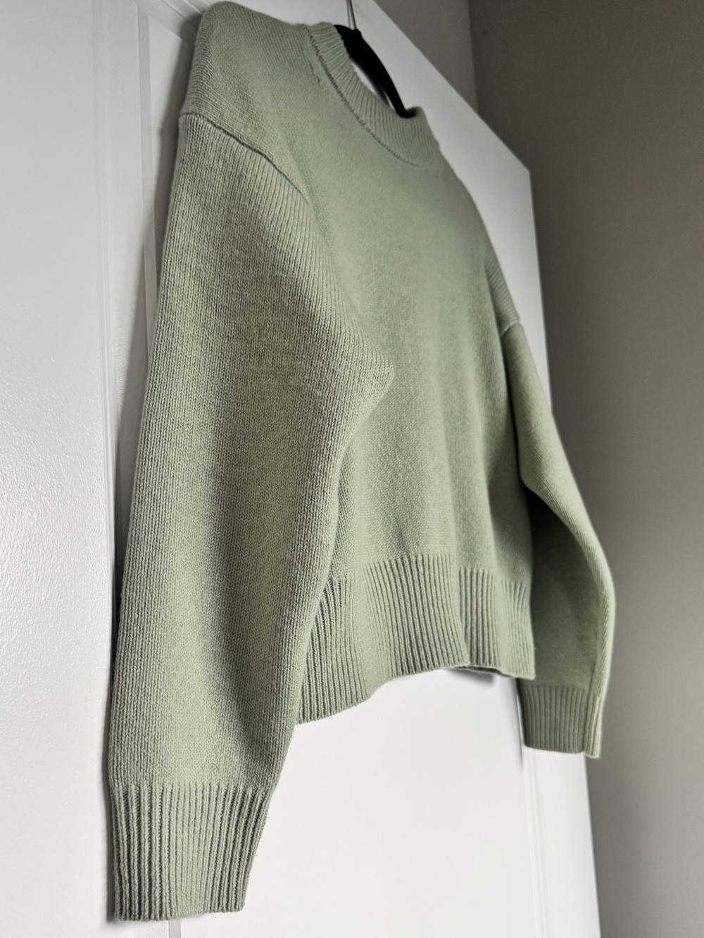 EUC MADEWELL SoftWool Boxy Crewneck Sweater Heather Seafoam Size XXS NT602 - Picture 6 of 13